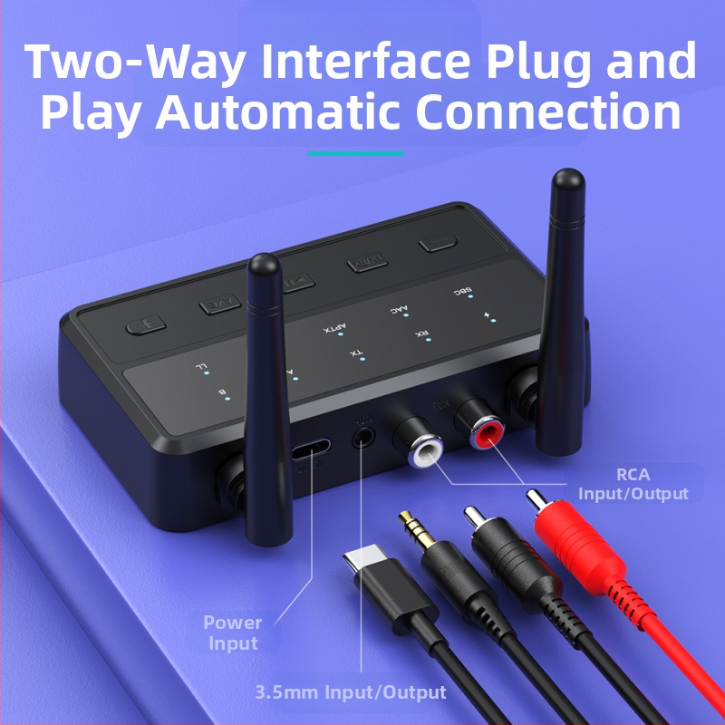 Новият 5.3 Bluetooth аудио адаптер с беззагубно качество на звука, Aptx Bluetooth музикален приемник, предавател, един за двама