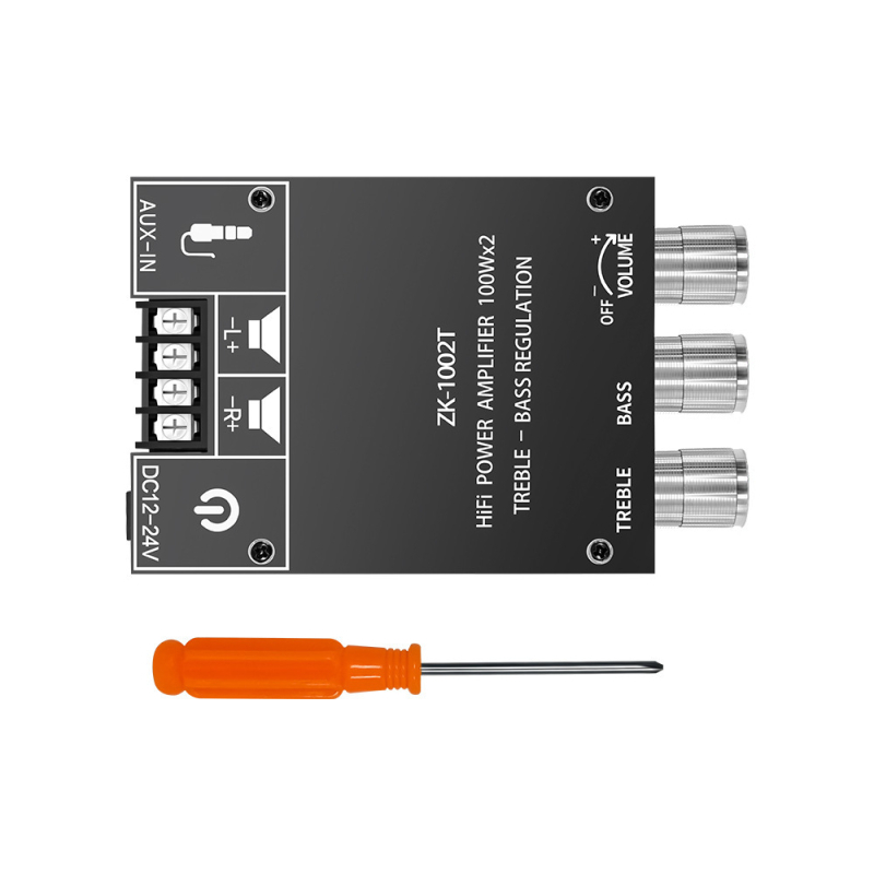 ZK-1002T Bluetooth аудио усилвател на мощност модул 100W * 2 високочестотни регулиращи субуфера двуканален стерео