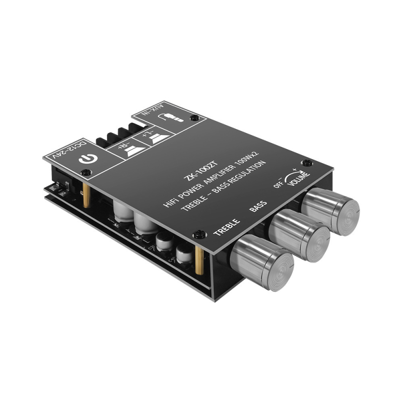 ZK-1002T Bluetooth аудио усилвател на мощност модул 100W * 2 високочестотни регулиращи субуфера двуканален стерео