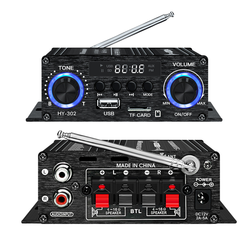 HY-302 Цифров Bluetooth автомобилен аудио усилвател с висока мощност, мини малък усилвател на мощност