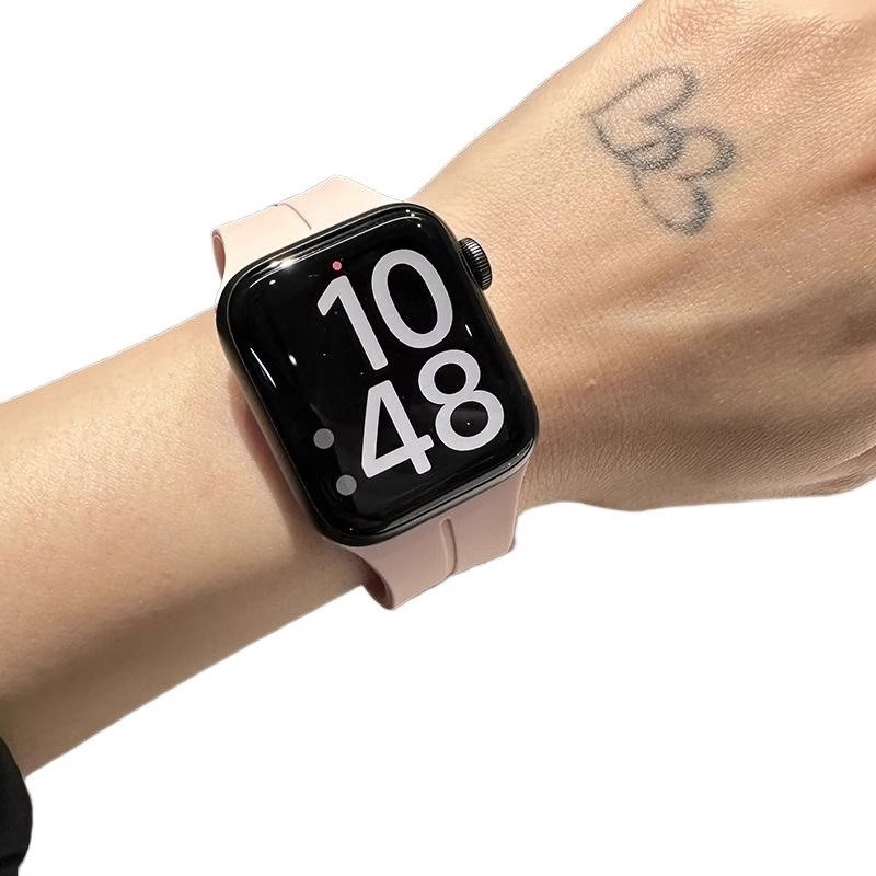 Mágneses összecsukható csat Apple S9 órához, iWatch8-hoz, AppleWatch9-hez, új, S8/S7 szilikon szíjjal