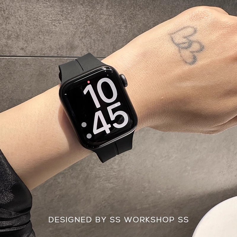 Mágneses összecsukható csat Apple S9 órához, iWatch8-hoz, AppleWatch9-hez, új, S8/S7 szilikon szíjjal