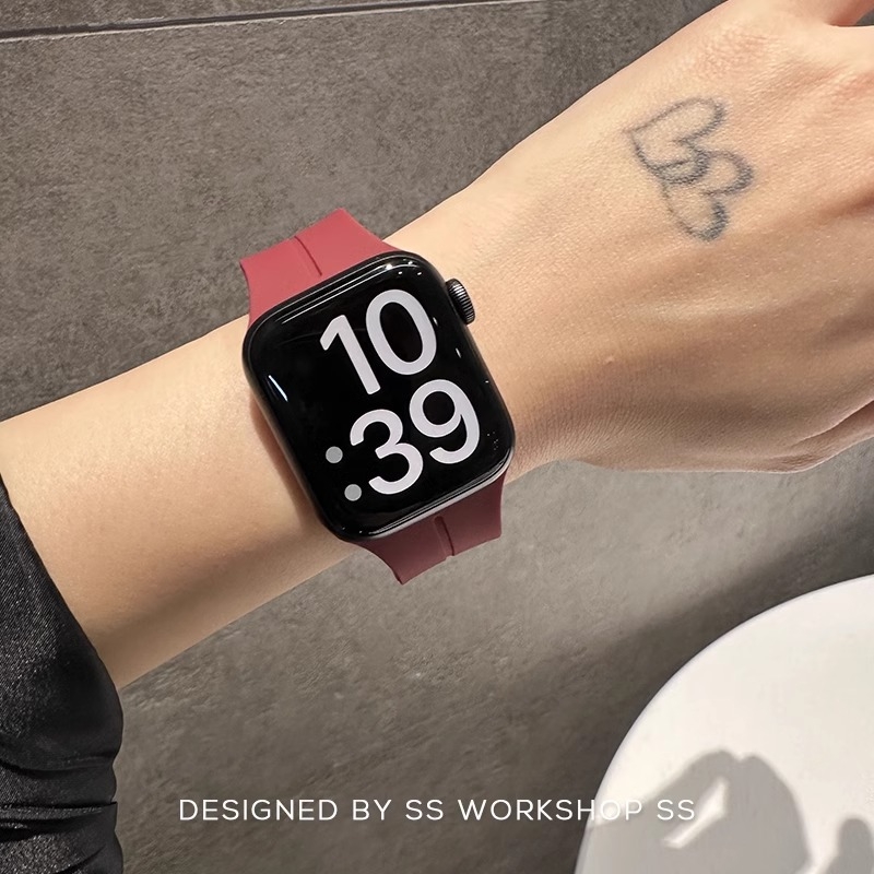 Mágneses összecsukható csat Apple S9 órához, iWatch8-hoz, AppleWatch9-hez, új, S8/S7 szilikon szíjjal