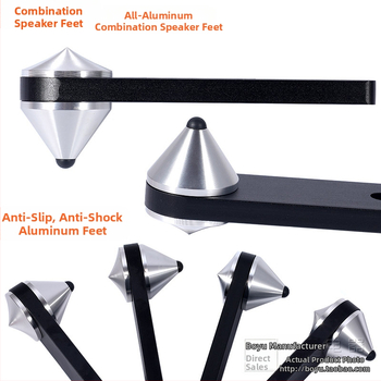 Kombineeritud kõlarijalad, Fever kõlari põrutust neelavad jalad, libisemisvastased, norskamisvastased, täisalumiiniumist audio statiivijalad