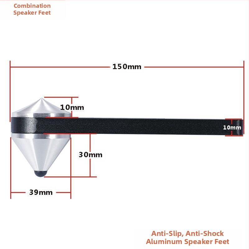 Комбинирани крачета за високоговорители, Ударопоглъщащи крачета за високоговорители Fever, Против хлъзгане, Против хъркане, Изцяло алуминиеви крачета за аудио статив