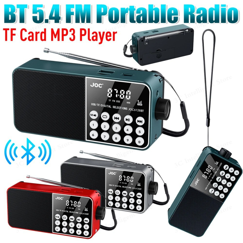 Hordozható FM Bluetooth rádió LED digitális kijelzővel, TF kártyával, MP3 lejátszóval, USB/TF-fel