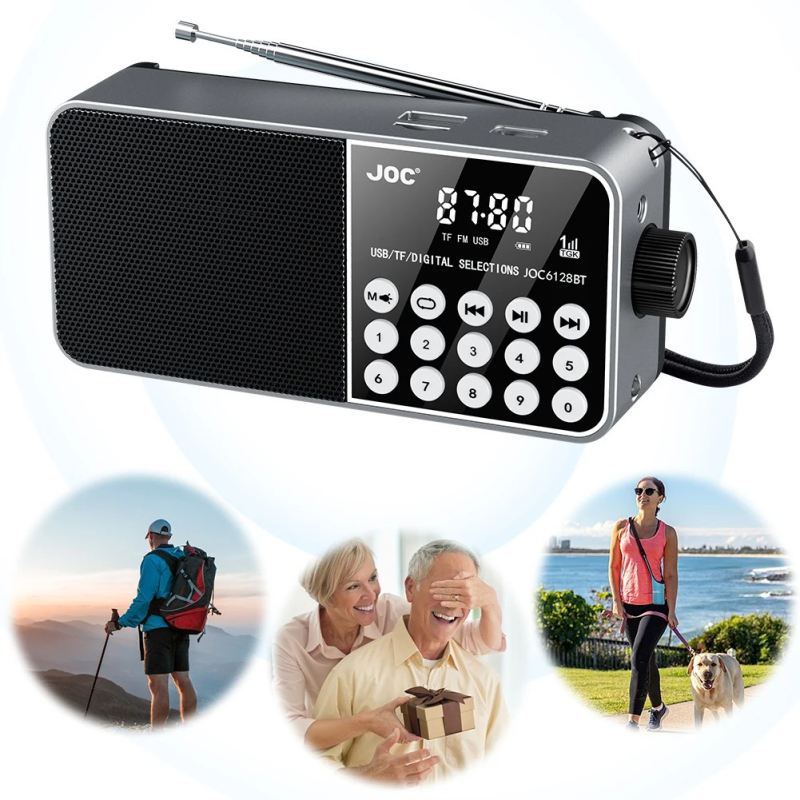 Kaasaskantav FM Bluetooth-raadio LED-digiekraaniga, toetab TF-kaarti, MP3-mängijat, USB/TF-i