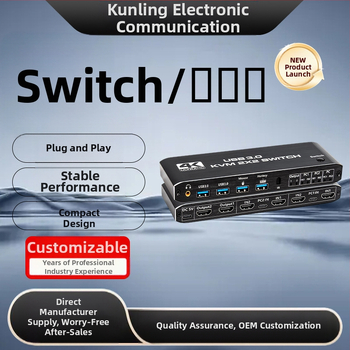 4K HD KVM-lüliti 2 sisendi ja 2 väljundiga maatriksi hostarvuti kahe ekraaniga laiendatud kuvariga usb3.0 turustaja