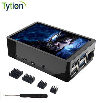 Raspberry Pi 4B 3.5" дисплей + кутия за шаси от ABS шприцван корпус, поддържаща монтаж на вентилатор, радиатор