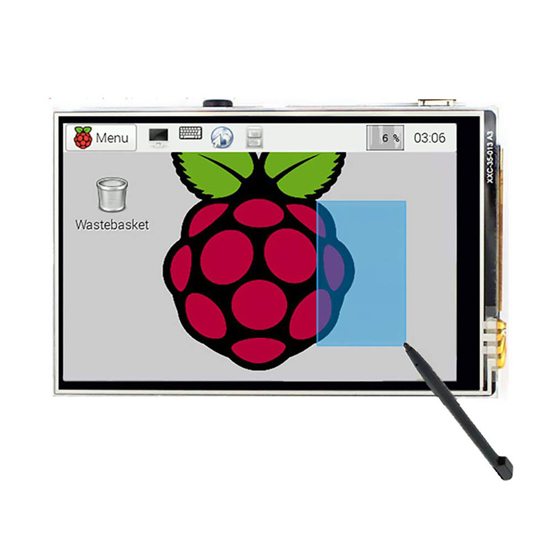 Raspberry Pi 4B 3.5" дисплей + кутия за шаси от ABS шприцван корпус, поддържаща монтаж на вентилатор, радиатор