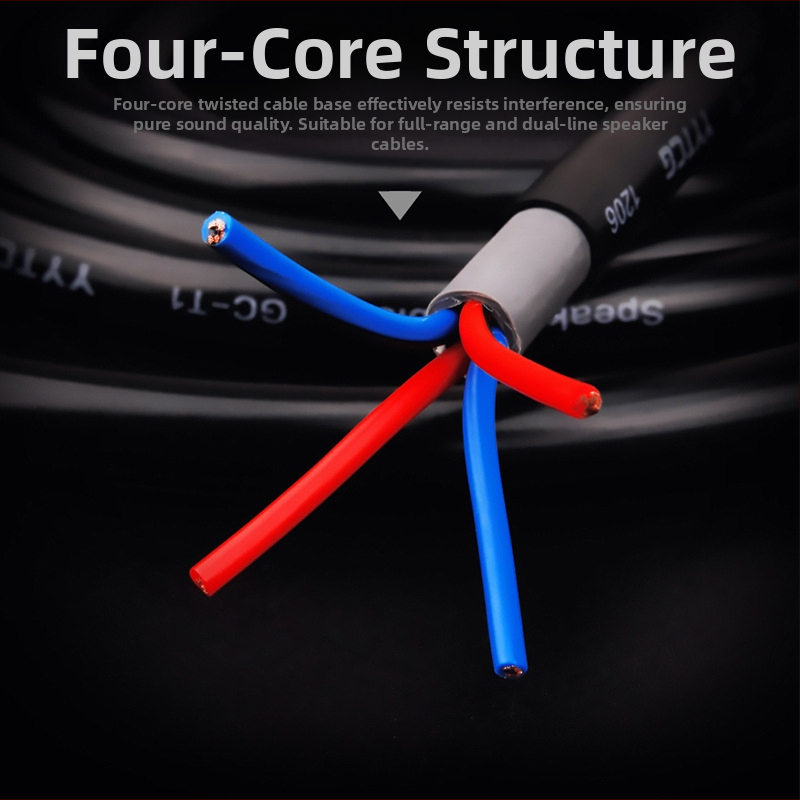 Меден кабел за високоговорители без кислород, висококачествен, инженеринг на кабели за високоговорители, аудио съраунд кабел, усилвател, аудио кабел за високоговорители, хлабав кабел