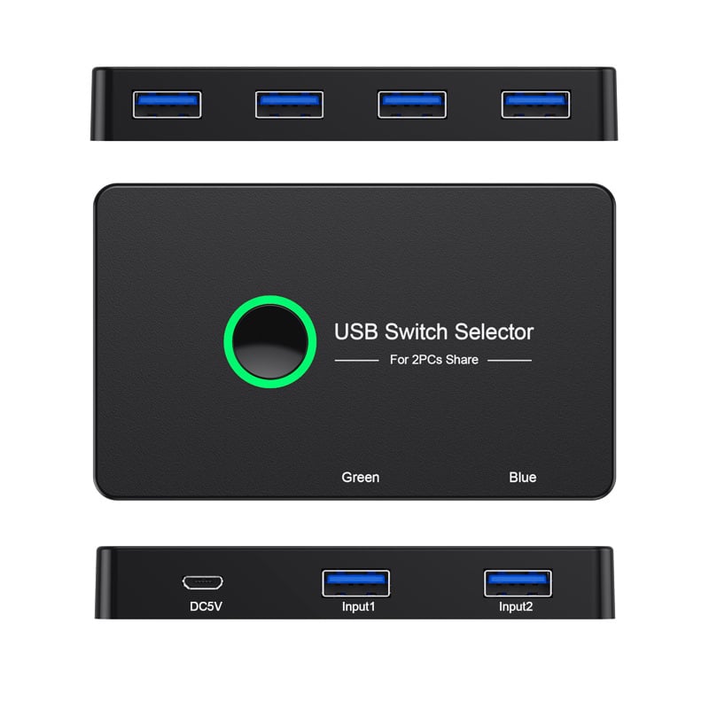 USB3.0 lüliti 4 pordi 2 arvuti välisseadme lüliti adapter USB jaotur KTV lüliti