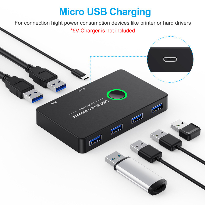 USB3.0 lüliti 4 pordi 2 arvuti välisseadme lüliti adapter USB jaotur KTV lüliti