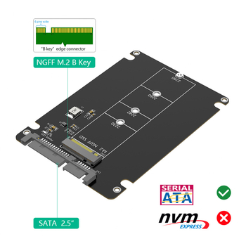 SATA protokola M.2 cietais disks NGFF B KEY cietvielu SSD uz 2,5 collu SATA3 adaptera karti ar apvalku