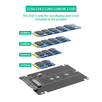 SATA protokola M.2 cietais disks NGFF B KEY cietvielu SSD uz 2,5 collu SATA3 adaptera karti ar apvalku