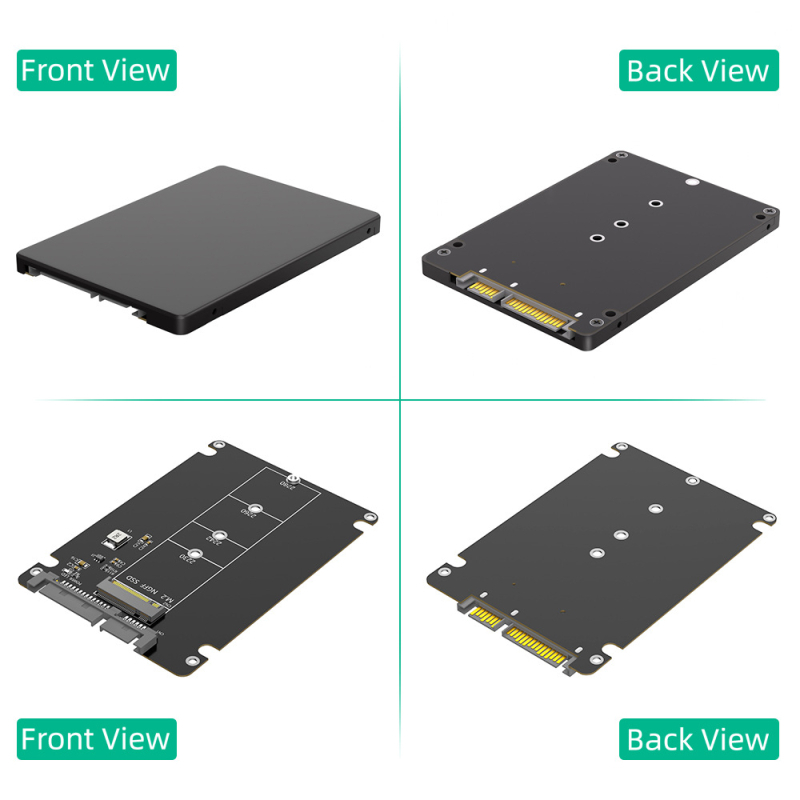 Адаптерна карта SATA3 с M.2 твърд диск NGFF B KEY към 2.5-инчов SATA3 протокол с корпус