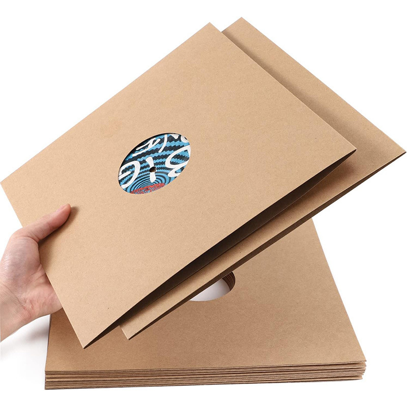 Kraftpopierinis maišelis, vokų dėžutė, dokumentų spausdinimo fabrikas, rudas įrašų vidinis dėžutės plokščia juoda plėvelė, kompaktinių diskų apsauginis dangtelis