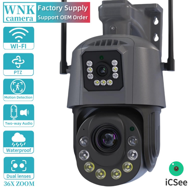 Xiongmai suum pikamaa relvakuuliga kaamera wifi kahe ekraaniga 360 kraadi binokli objektiivi kuulimasina monitor