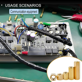 Месингова едно- и двупроходна шестоъгълна медна колона, подходяща за винт с кръгла глава Phillips, смесена трансгранична 176 бр. винт в кутия