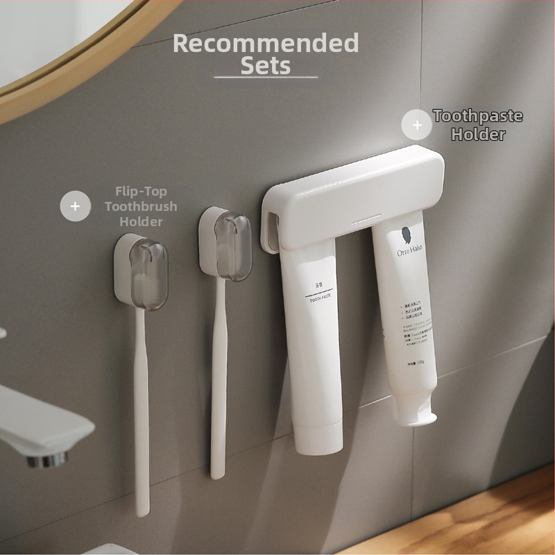 Nástenný stojan na zubné kefky v japonskom štýle, úložný stojan na toaletu, bez otvoru, prachotesný stojan na zubné kefky, bezstopový závesný úložný priestor