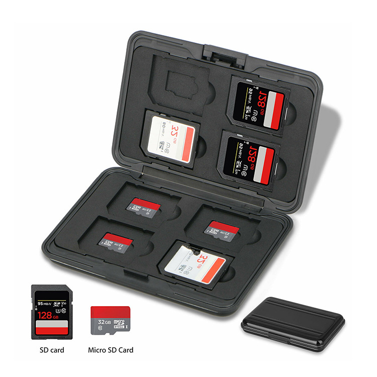 Tehase hulgimüügi mälukaardi hoiukarp 8TF kaart + 8SD kaardikarp alumiiniumist mälukaardikarp