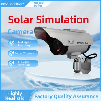 Kamera szimuláció napelemes hamis megfigyelés ezüst fekete modellgép kültéri kültéri vízálló biztonság nagykereskedelem beltéri