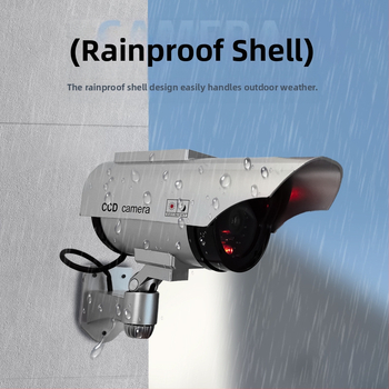 Kamera szimuláció napelemes hamis megfigyelés ezüst fekete modellgép kültéri kültéri vízálló biztonság nagykereskedelem beltéri