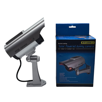 Kamera szimuláció napelemes hamis megfigyelés ezüst fekete modellgép kültéri kültéri vízálló biztonság nagykereskedelem beltéri