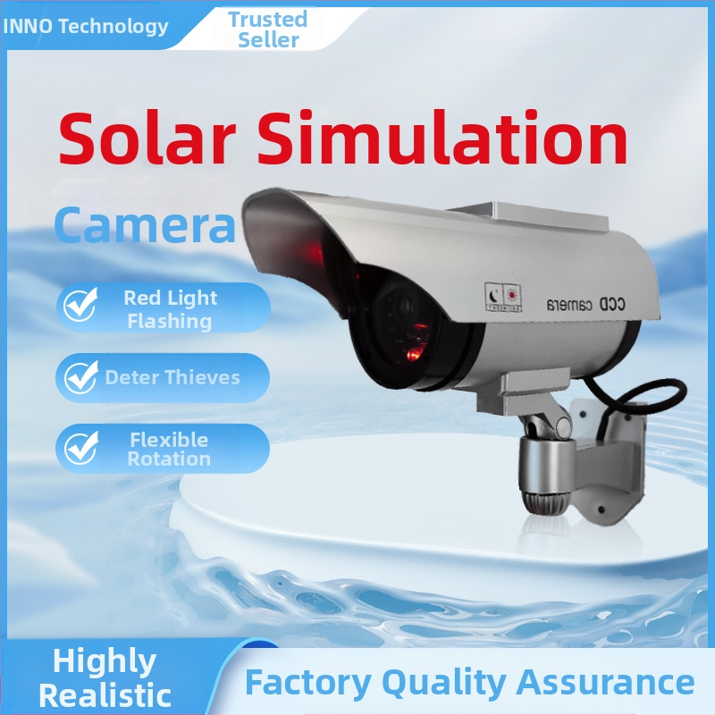 Kamera szimuláció napelemes hamis megfigyelés ezüst fekete modellgép kültéri kültéri vízálló biztonság nagykereskedelem beltéri