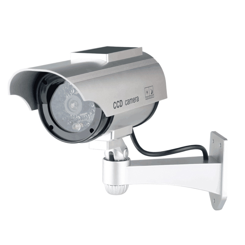 Kamera szimuláció napelemes hamis megfigyelés ezüst fekete modellgép kültéri kültéri vízálló biztonság nagykereskedelem beltéri