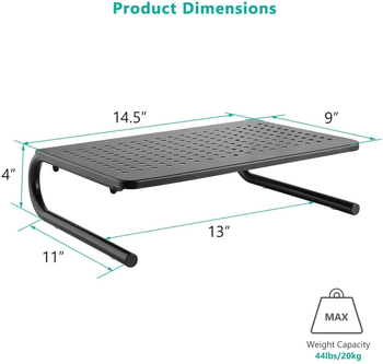 Suport elevat pentru monitor de calculator de înaltă calitate, cu orificiu de răcire, picioare în formă de U, care pot depozita suportul pentru tastatură și computer, pe masă.