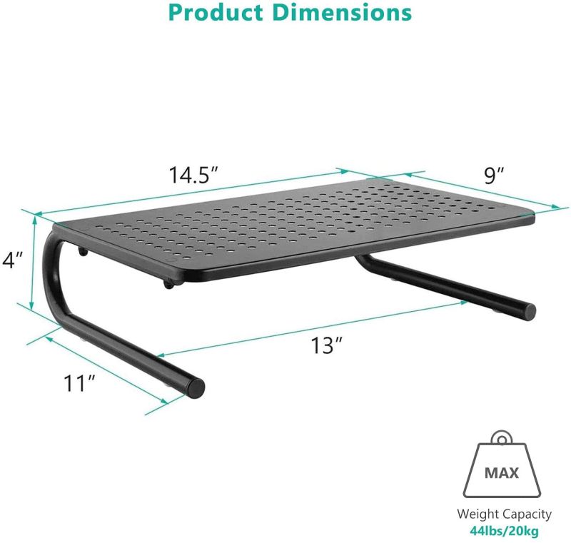 Suport elevat pentru monitor de calculator de înaltă calitate, cu orificiu de răcire, picioare în formă de U, care pot depozita suportul pentru tastatură și computer, pe masă.