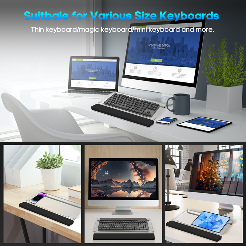 Uus komplekt tipptasemel klaviatuuri lauaarvuti kronsteini ja mäluvahust randmetuge libisemisvastase padjaga arvutile