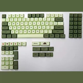 Matcha Xda profiiliga Pbt-värvisublimatsiooniga klahvikatted korea, tai, jaapani ja vene keele jaoks, 123 klahvi, kotis