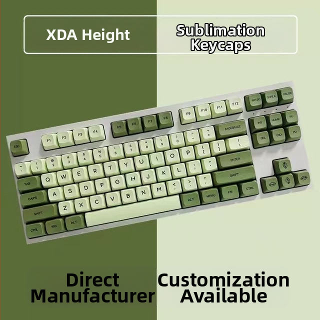 Клавишни капачки Matcha Xda Profile PBT с сублимирано багрило за корейски, тайландски, японски и руски език, 123 клавиша, в торбичка