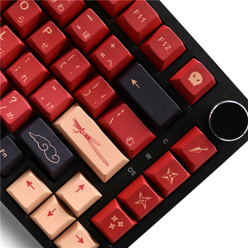 Punane samurai PBT viiest küljest termiliselt sublimatsiooniga mehaaniline klaviatuur isiksuse klahvi uuesti graveerimisega GMK originaalkõrgus väike komplekt