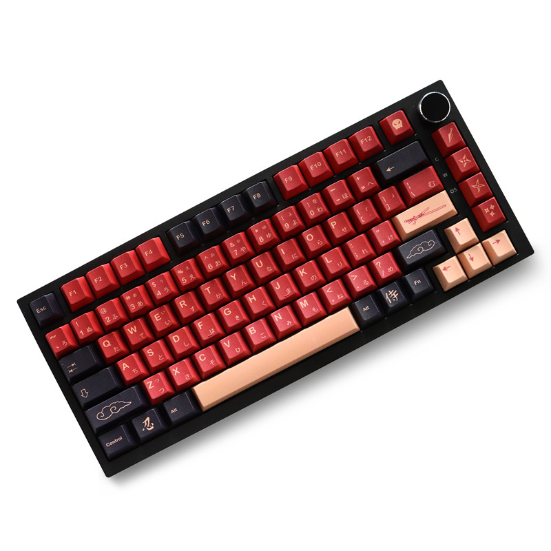 Punane samurai PBT viiest küljest termiliselt sublimatsiooniga mehaaniline klaviatuur isiksuse klahvi uuesti graveerimisega GMK originaalkõrgus väike komplekt