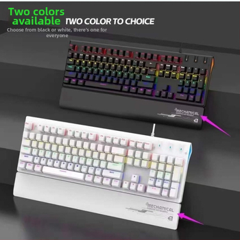 „De Yilong deiogDY-105“ laidinė mechaninė klaviatūra biurui, e. sporto žaidimams, stacionarus kompiuteris, RGB, tikra mechaninė