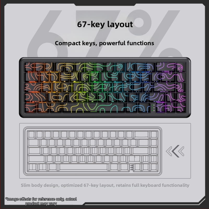 ONIKUMA G67 магнитна ос механична клавиатура с контурна странична гравировка, кабелна RGB с ниско забавяне, 8K честота на анкетиране, магнитна ос