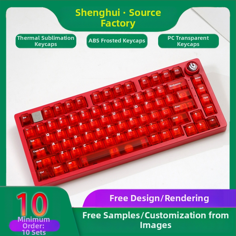 Punase ja valge uduvärvi läbipaistev originaalkõrgusega klahvikate, väike komplekt, sobib 60 68 64 72 75 84 87 ja teistele massiiviklahvidele