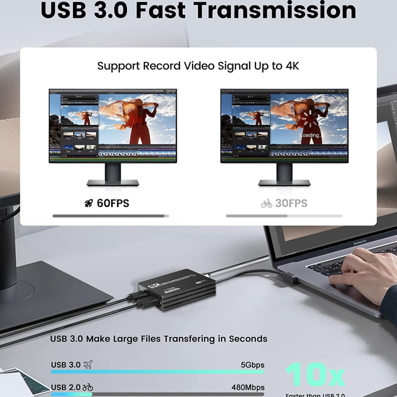 4K videokaardi kõrglahutusega videosalvestuskassett, heli sisend, toetab Yuy2 Mjpeg salvestusvormingut