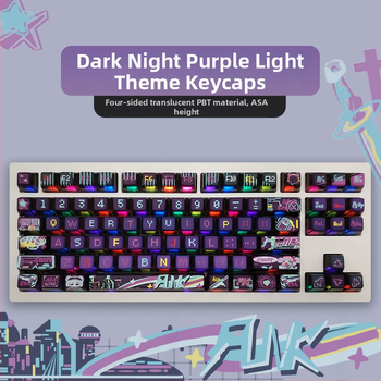 Tume öölilla hele teema klahvikork PBT neljapoolne läbipaistev termiline sublimatsioon MDA kahekordse nahaga piimapallikork 84/87/98/117