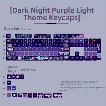 Tume öölilla hele teema klahvikork PBT neljapoolne läbipaistev termiline sublimatsioon MDA kahekordse nahaga piimapallikork 84/87/98/117