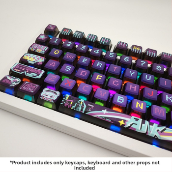 Tume öölilla hele teema klahvikork PBT neljapoolne läbipaistev termiline sublimatsioon MDA kahekordse nahaga piimapallikork 84/87/98/117