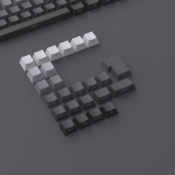 Didmeninė prekyba tarpvalstybiniu, ekstremalios dienos pusėje graviruotu, mažu, pilnu 133 raktų PBT dviejų spalvų įpurškimo, pritaikyto originalaus aukščio, rinkiniu.