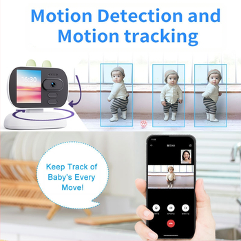Iekštelpu rotējoša kamera vecāka gadagājuma bērniem 4G videozvana WiFi novērošana ar ekrāna monitora video tālruni