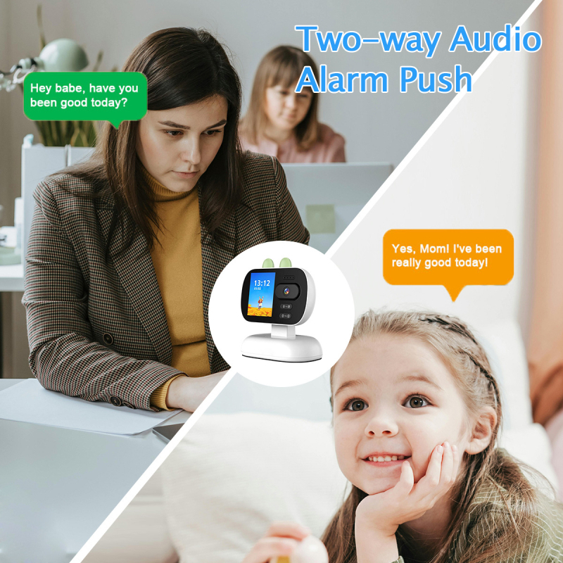 Iekštelpu rotējoša kamera vecāka gadagājuma bērniem 4G videozvana WiFi novērošana ar ekrāna monitora video tālruni