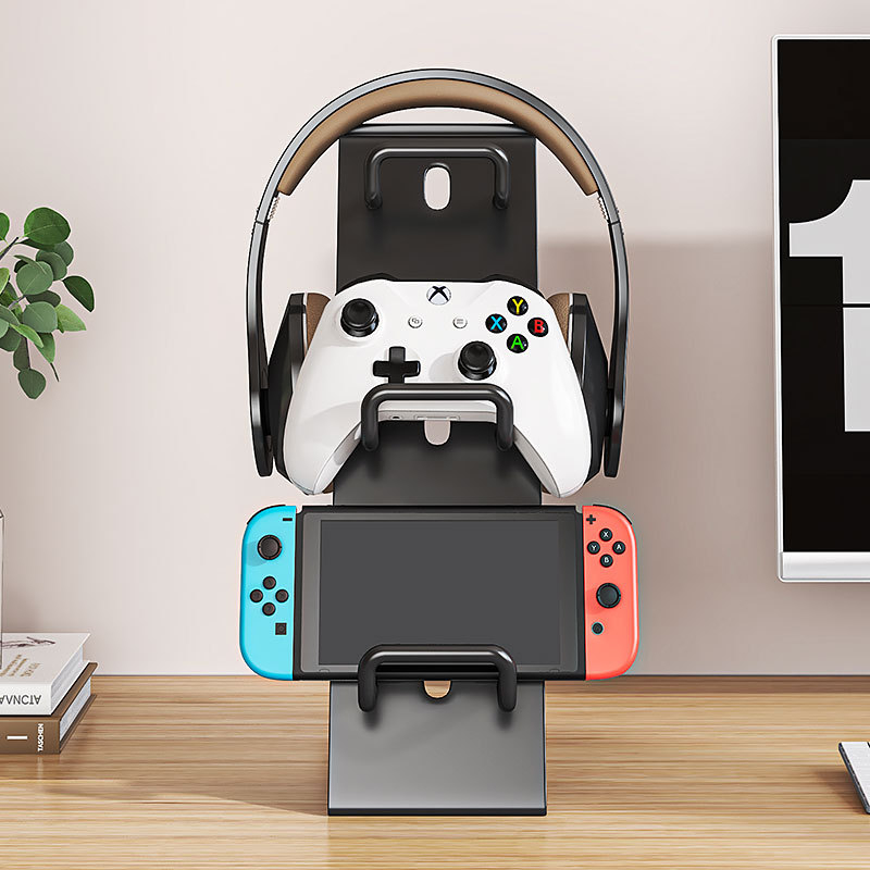 Mängukäepidemega alus, lauaarvuti hoiuriiul, Xbox PS5 lüliti, mängukonsooli kõrvaklappide riiul, universaalne