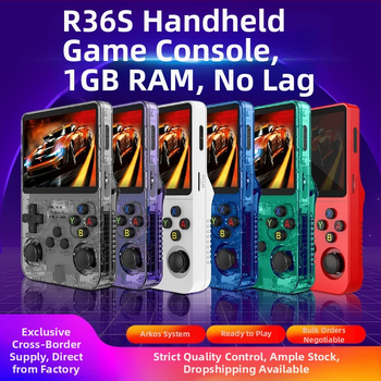 Piiriülene R36S pihuarvuti mängukonsool avatud lähtekoodiga Linuxi süsteemiga 3,5-tolline kaasaskantav IPS-ekraan