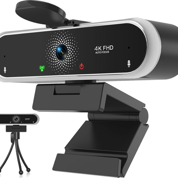 4K számítógépes kamera autofókuszos, ultra-nagy felbontású élő közvetítési kamera USB-illesztőprogram nélküli plug and play online konferenciához
